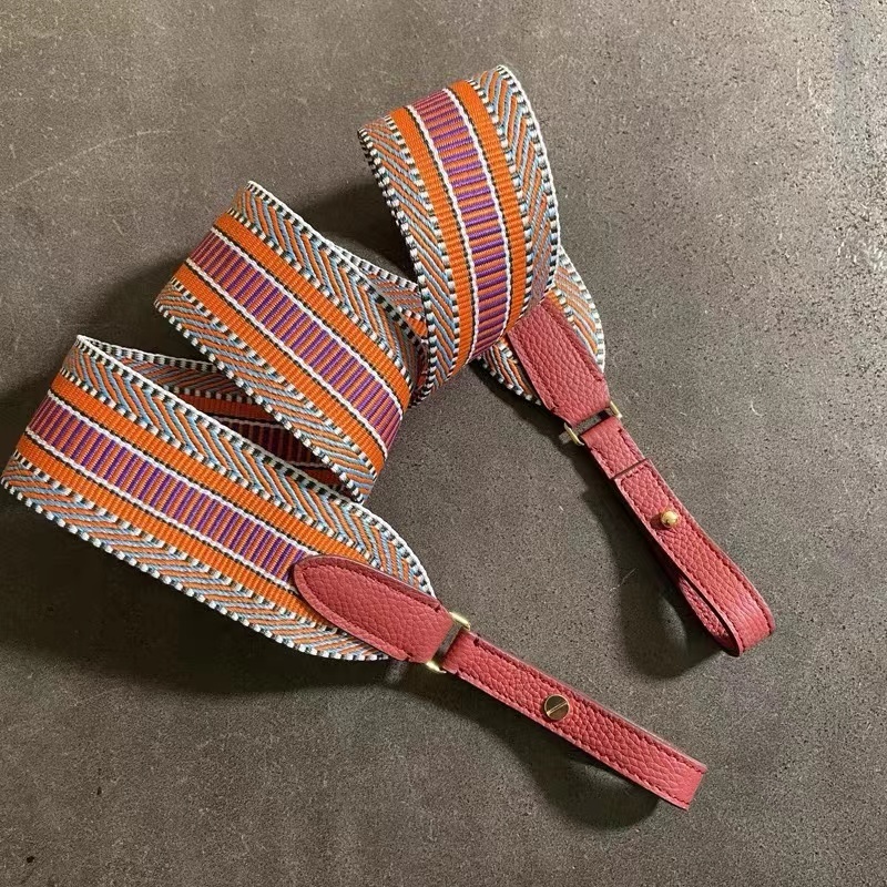 訂製適用於琳迪伊芙琳包包寬帆布diy肩帶斜挎單肩彩虹織棉帶百搭