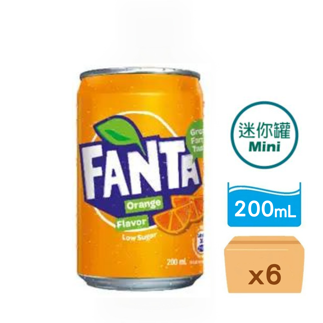 芬達橙汁mini 200ml x 6罐