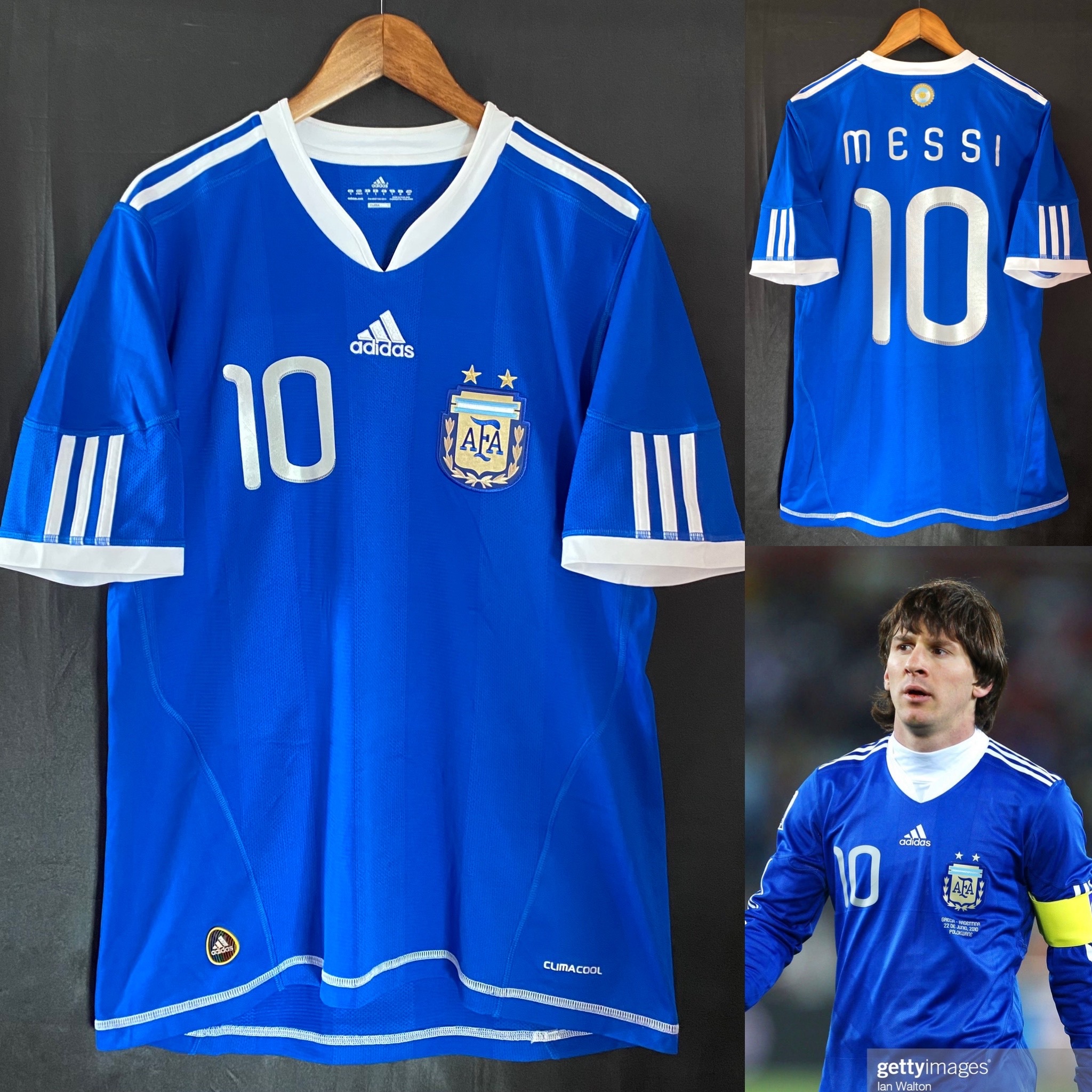 Argentina 2010 FIFA World Cup Adidas Away Shirt #10 MESSI