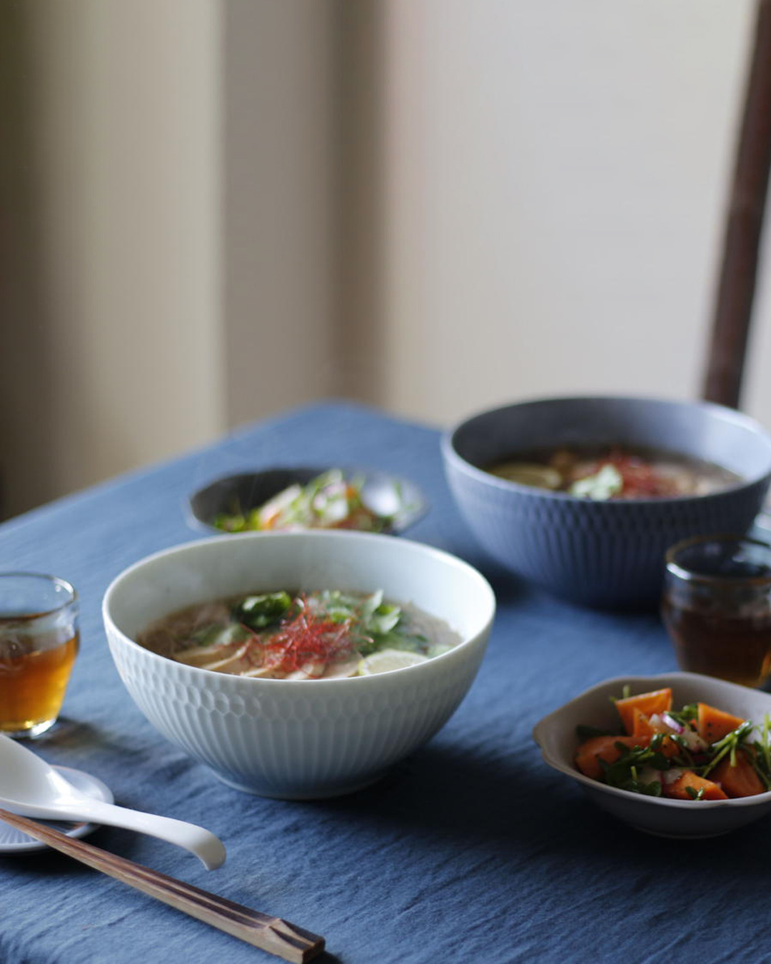 美濃燒 漣漪 19cm 湯麵碗 青瓷｜小田陶器