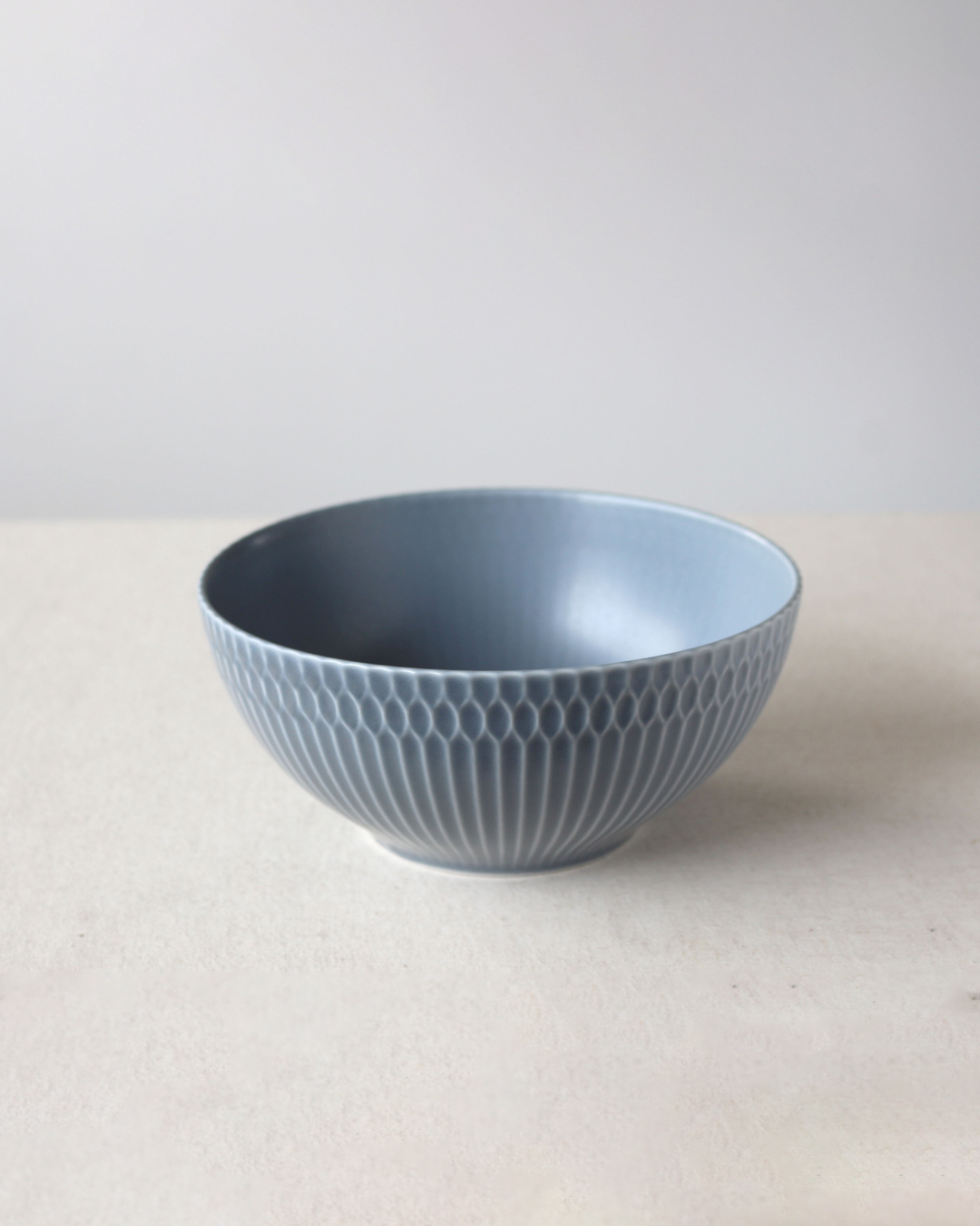 美濃燒 漣漪 19cm 湯麵碗 灰藍｜小田陶器