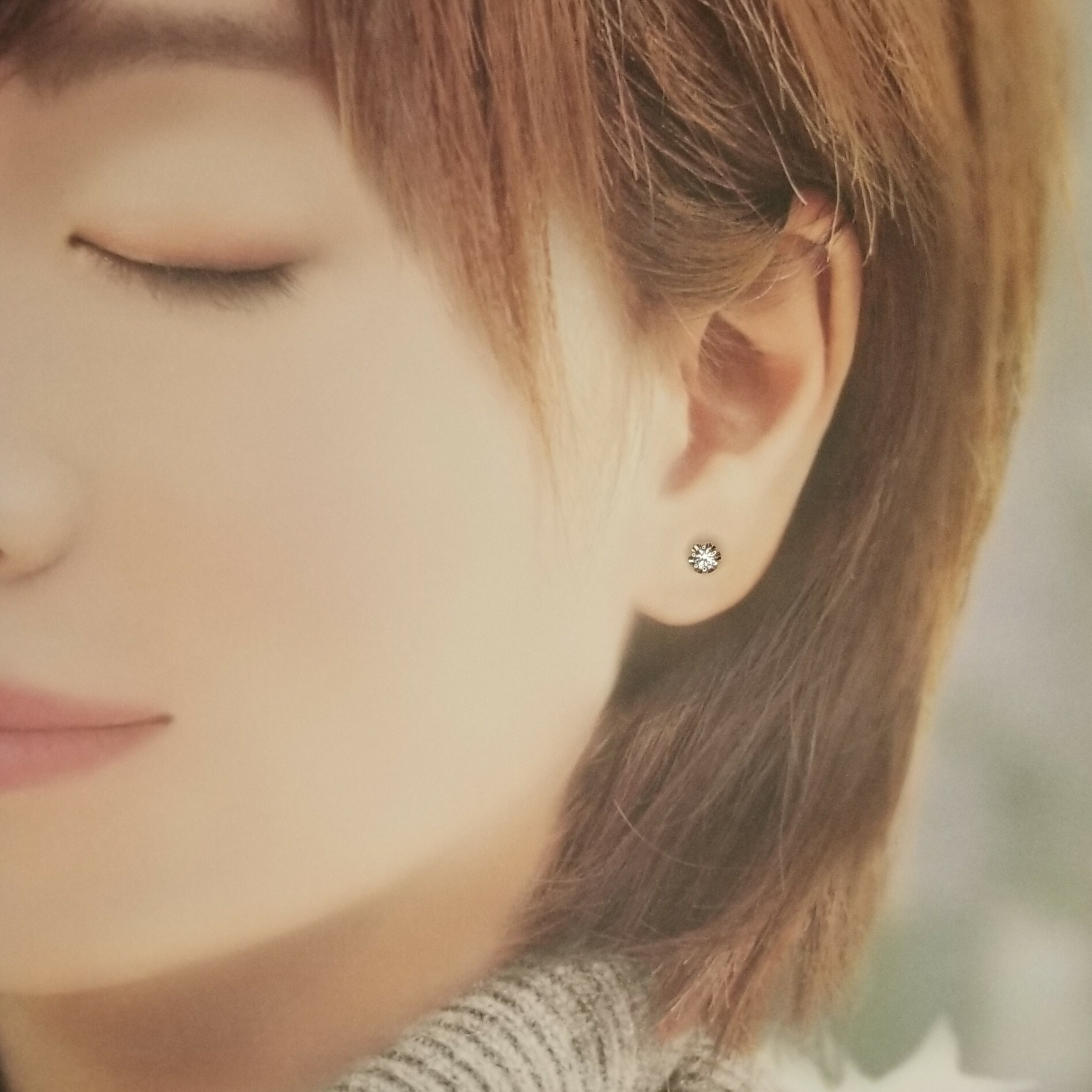 全新18K白金【主石30份鑽石】耳環