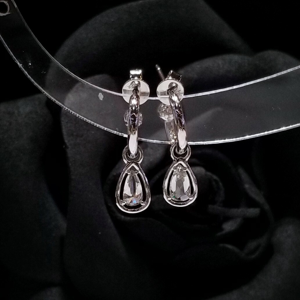 全新18K白金【主石94份鑽石】耳環