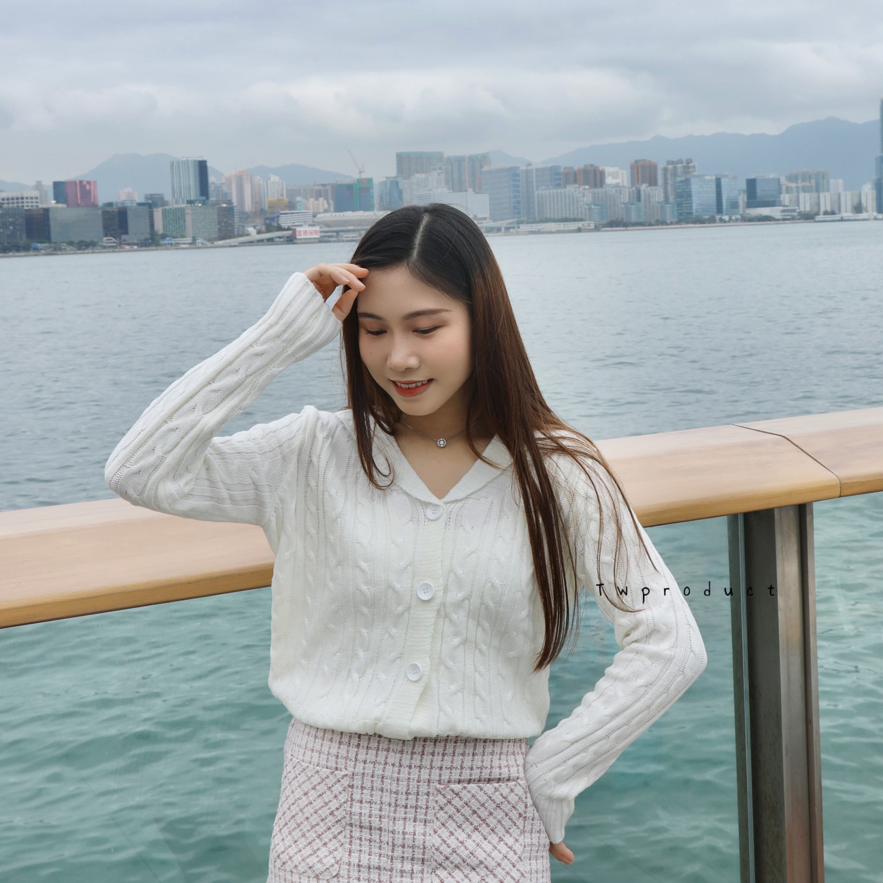 ✨ ||TOP345|| 柔美反領紐紋扣針織外套TOP