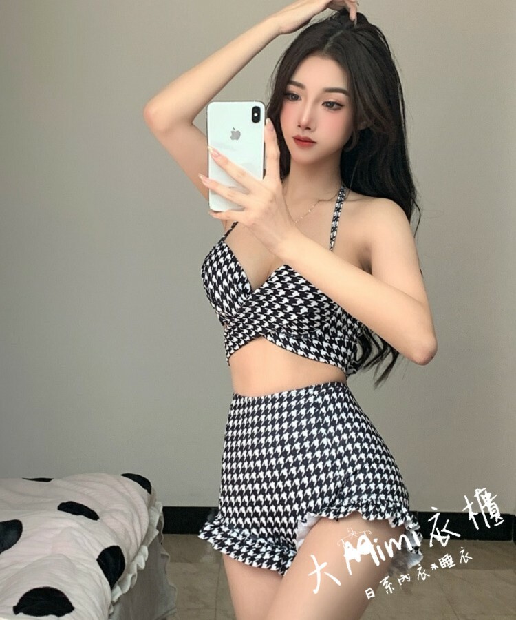 千鳥格造型泳裝