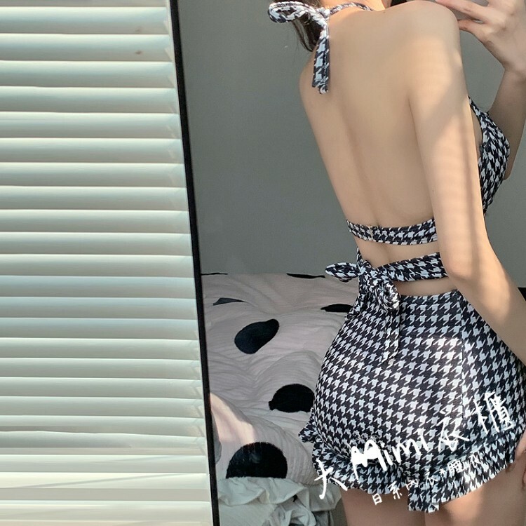 千鳥格造型泳裝