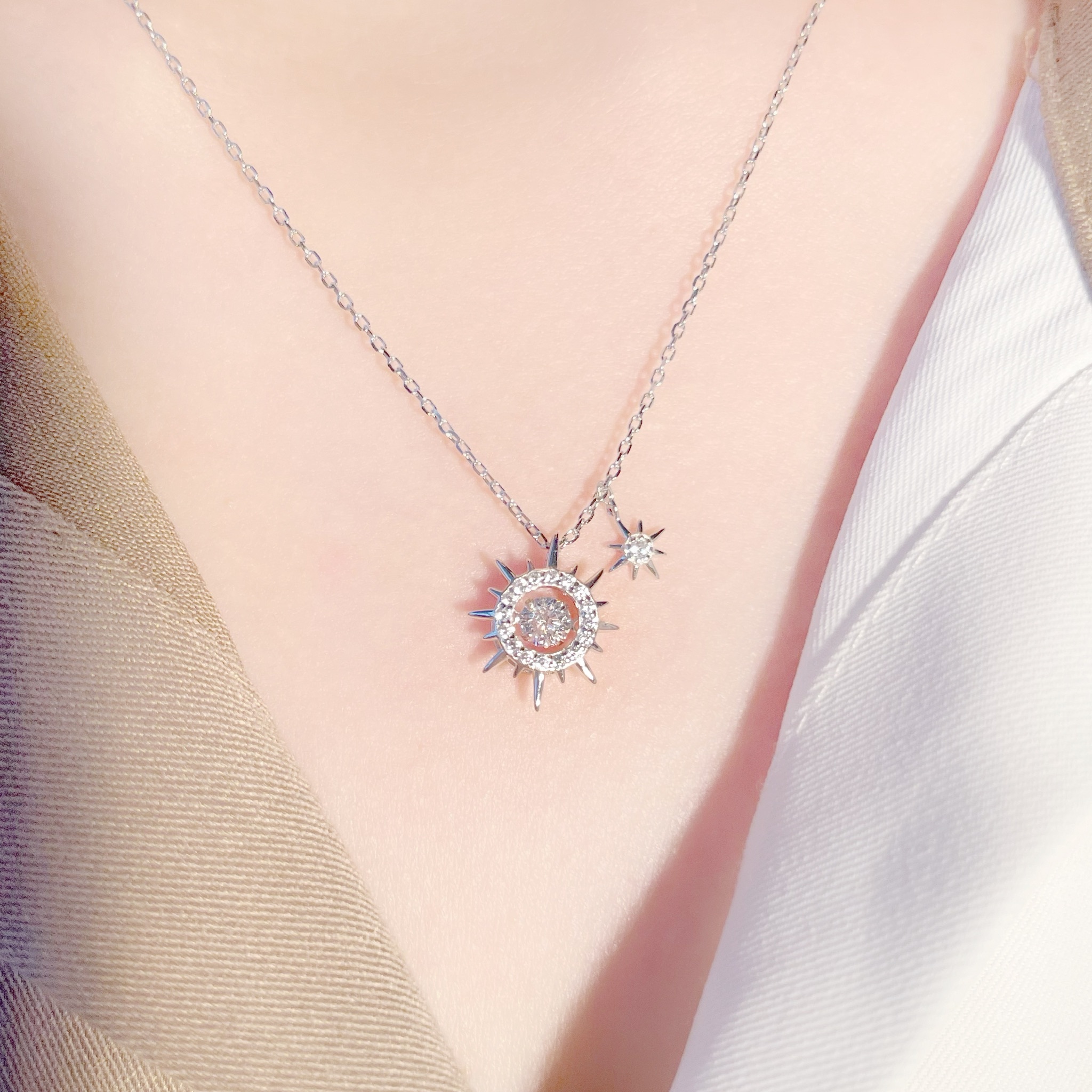 | 999足銀・白金 · 玫瑰金| 懸浮當你的小太陽項鍊 | NE0764 |