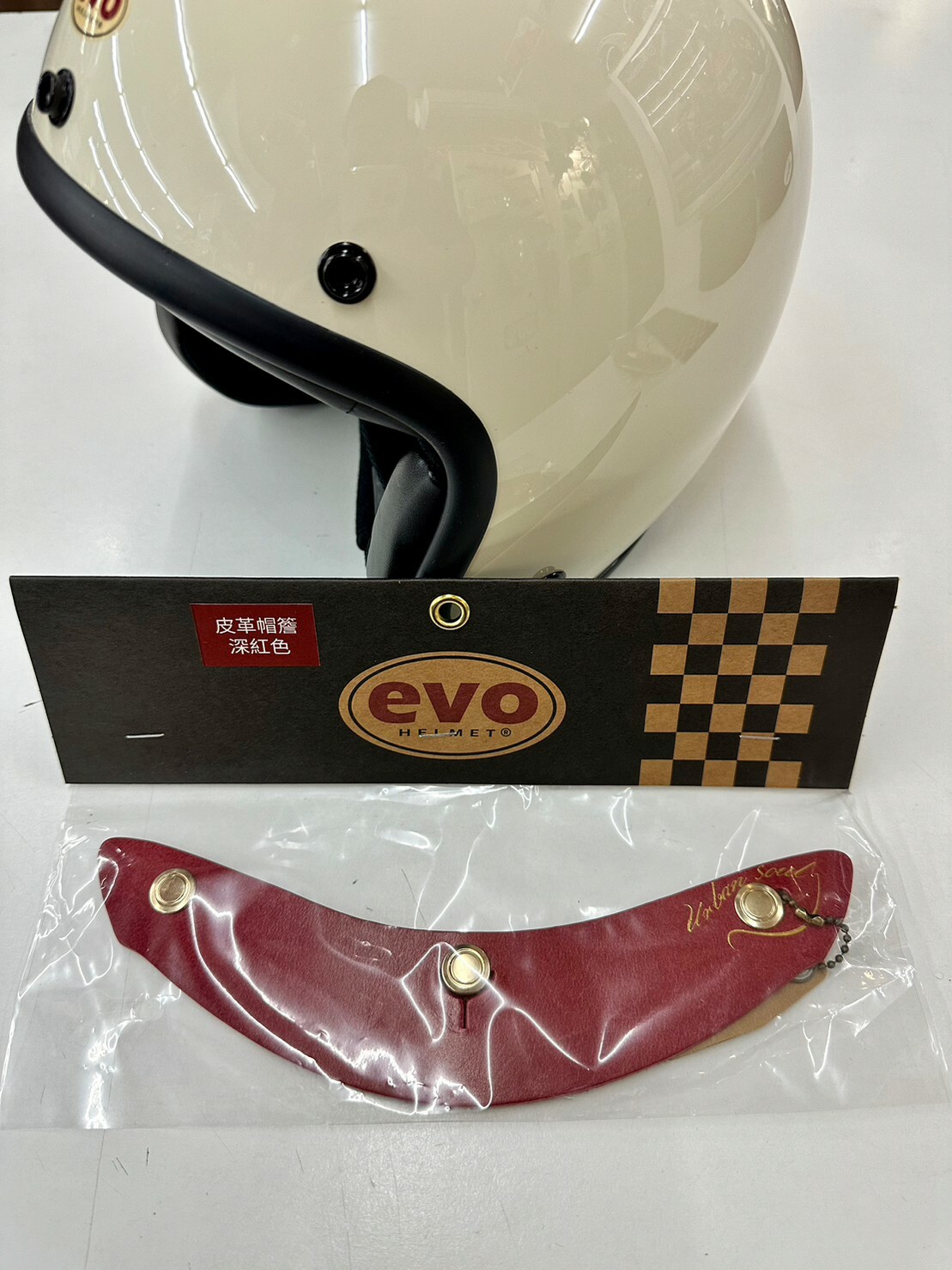 EVO  皮革 短帽簷 深紅 復古個性配件