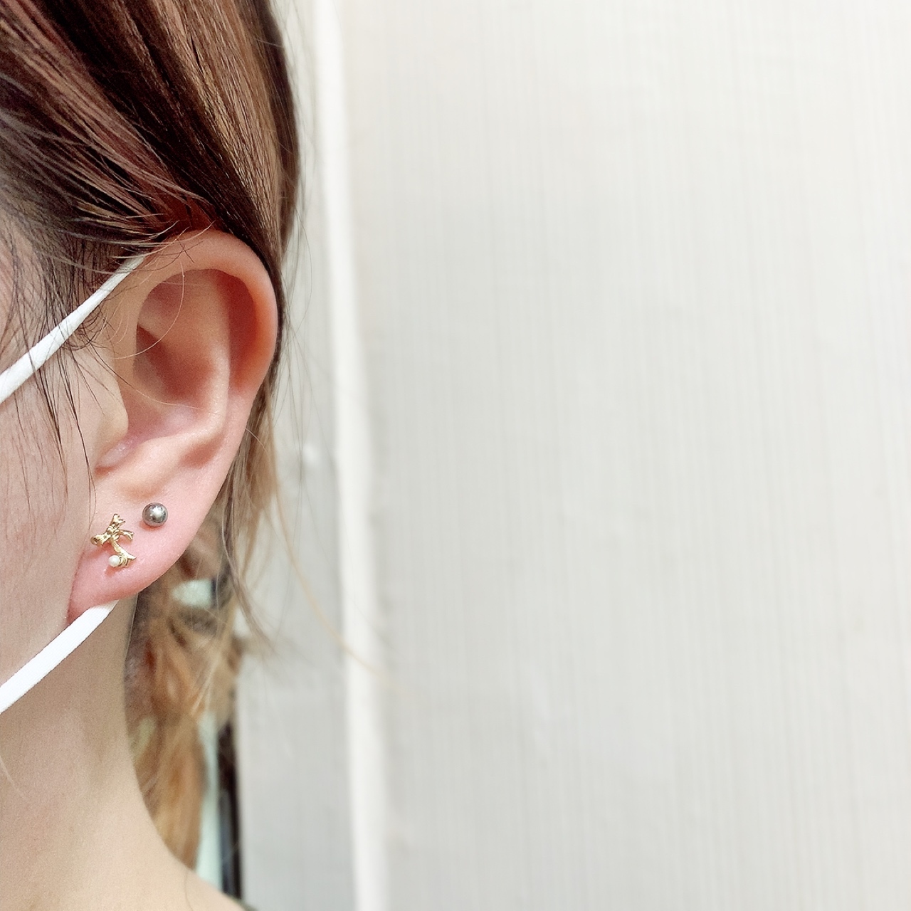 Farbe  小小蝴蝶結耳環/頸鏈