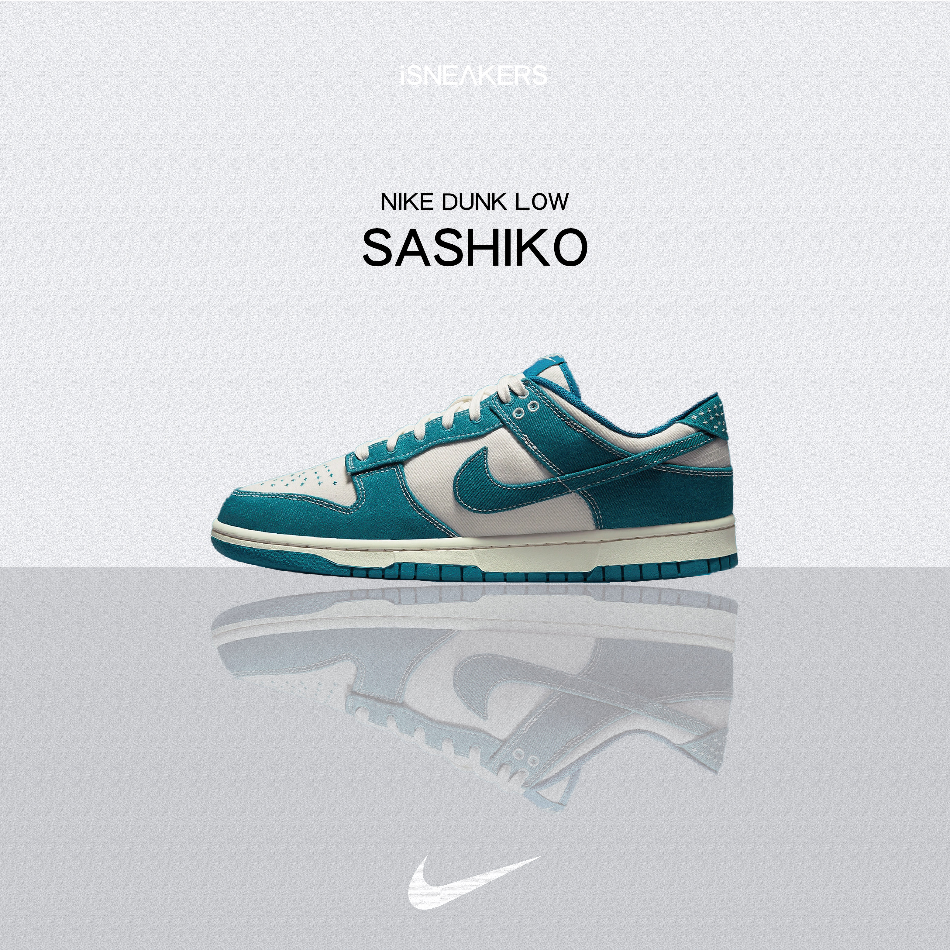 iSNEAKERS｜Νike Dunk Low "Sashiko" 丹寧藍 湖水藍 白藍 刺子繡 DV0834-101