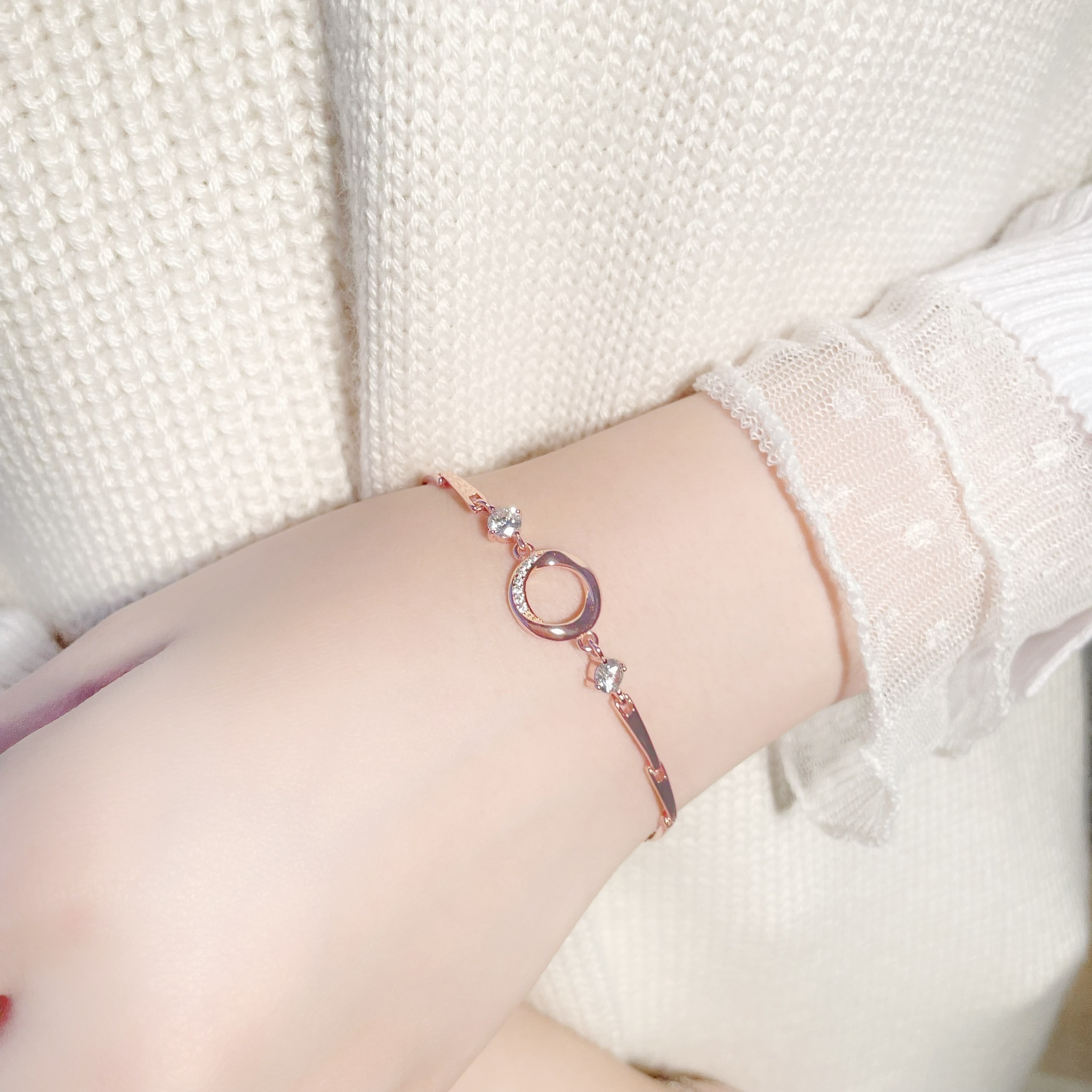 | 925 Silver・ White Gold・Rose Gold | Comfort Zone Bracelet （Silver / Rose Gold） | BR0805 |