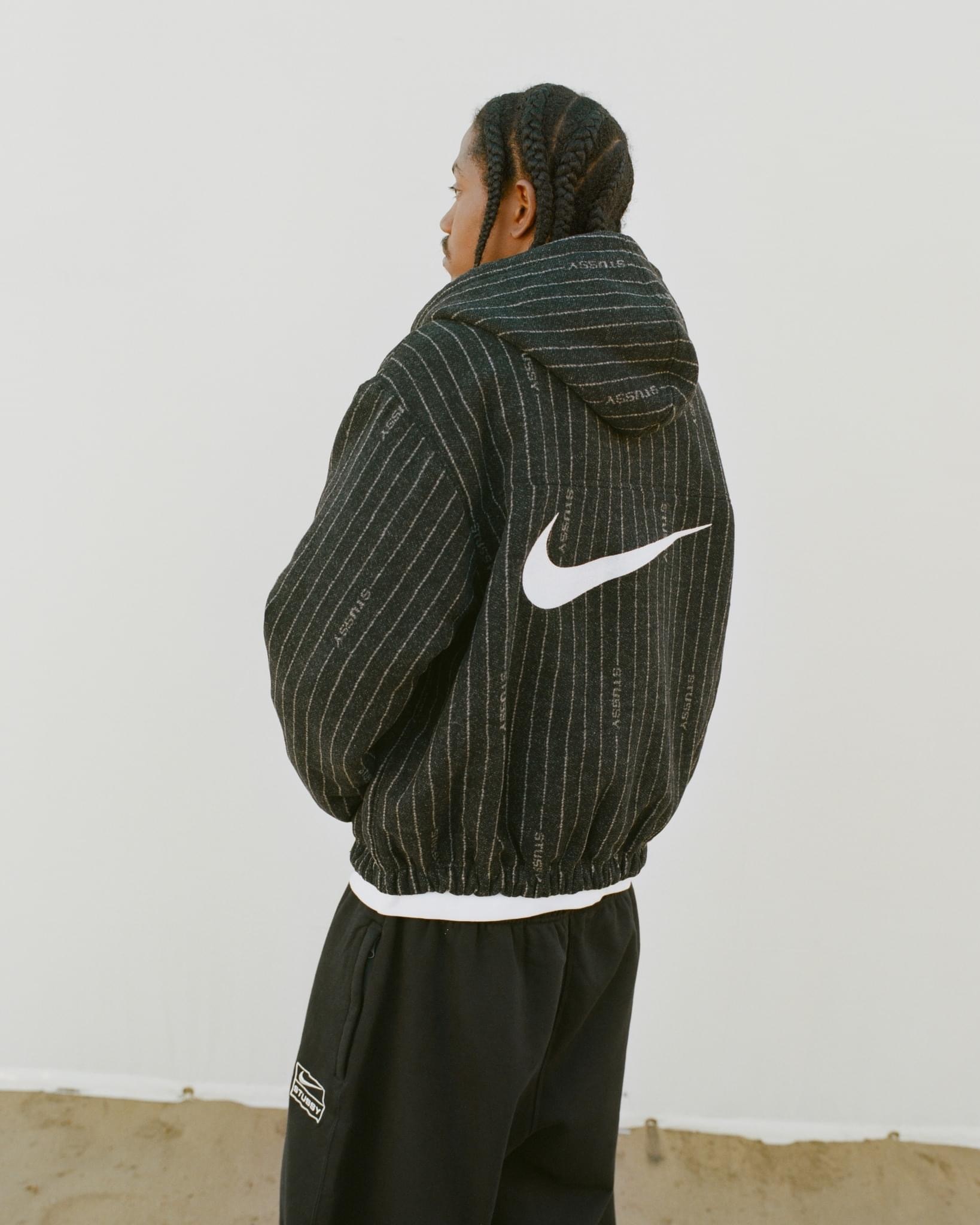 Nike x Stussy 條紋羊毛夾克黑色男士- SS23 - TW