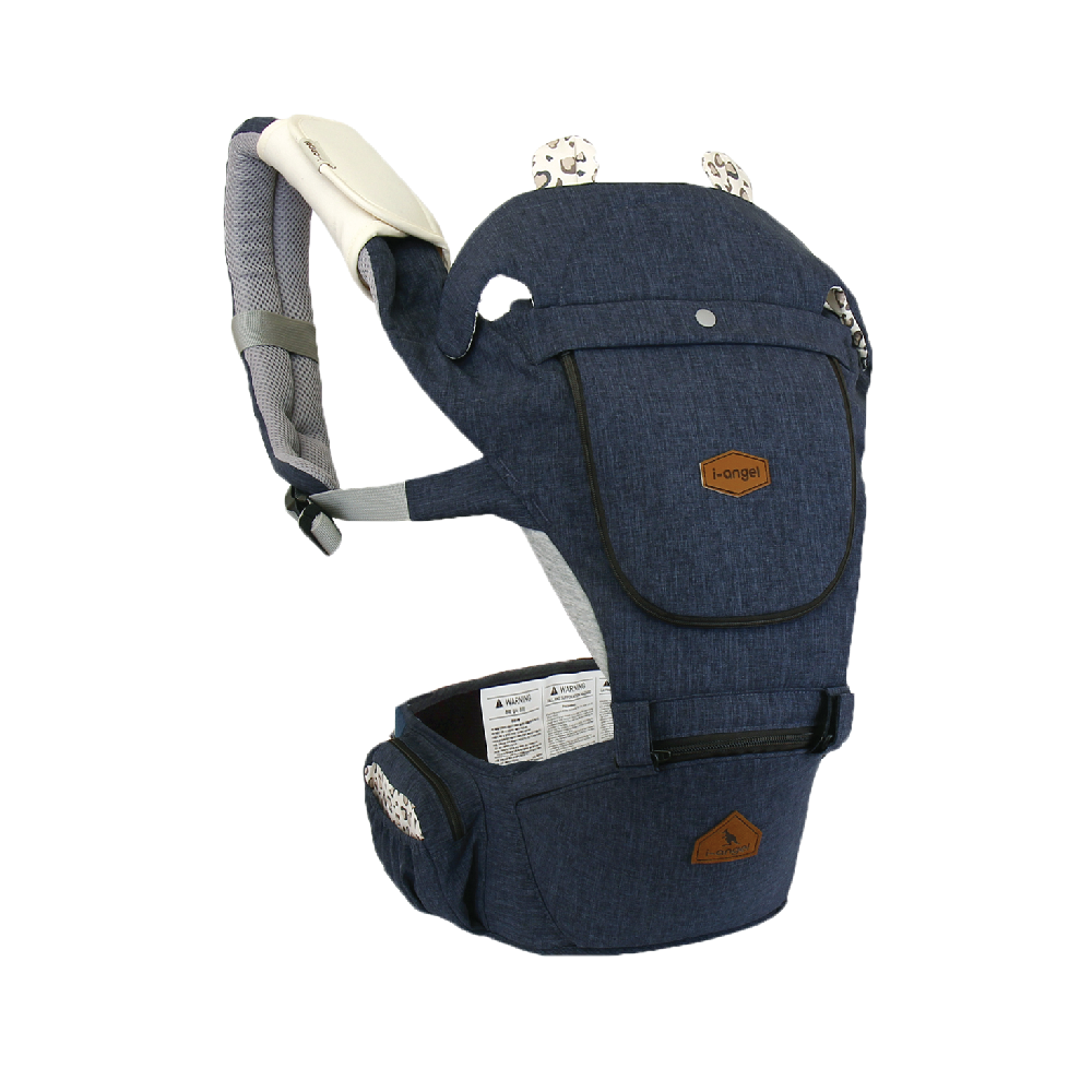 i-angel 2合1 Hello 四季型腰櫈揹帶 - 深藍色 IA-125-MN