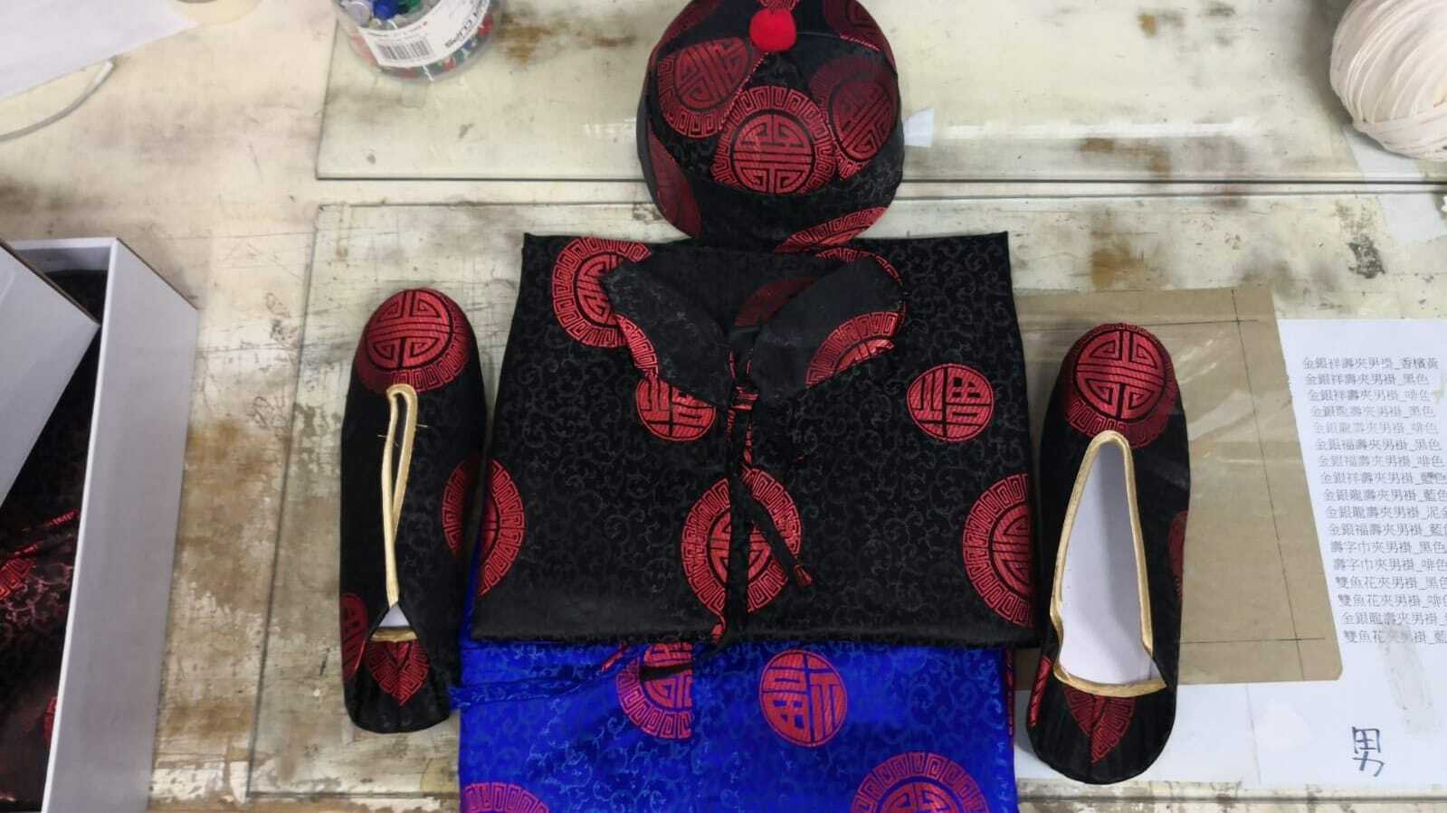 黑色布男性壽衣
