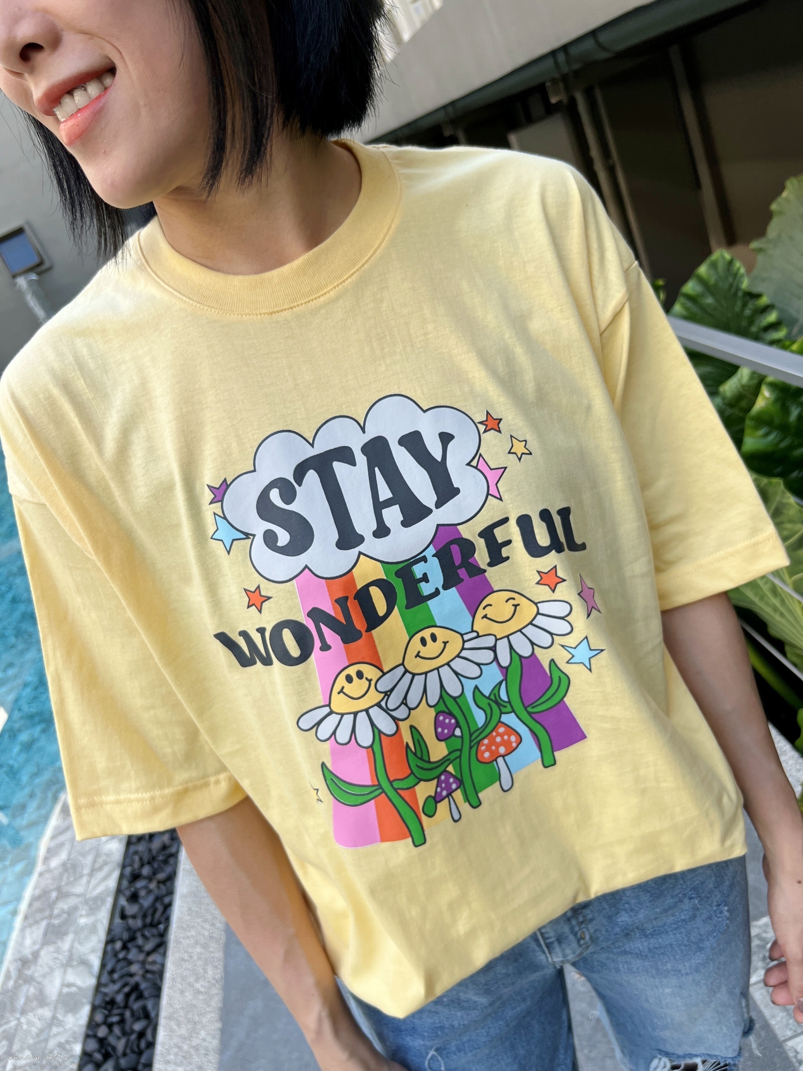 泰國STAY彩虹小花星星T (黃)