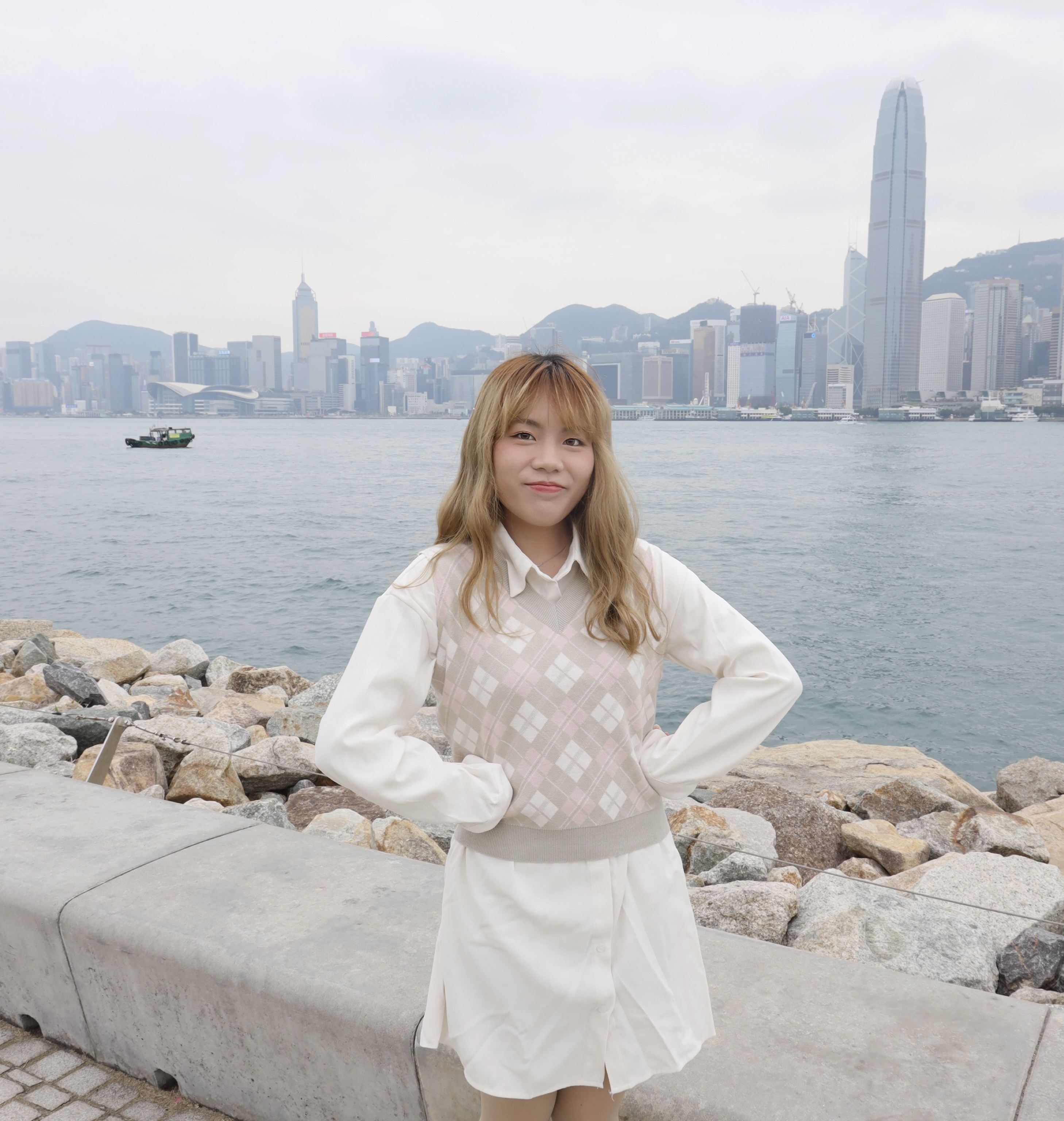 ✨ ||VEST47||短版活潑柔軟兩拼菱格背心