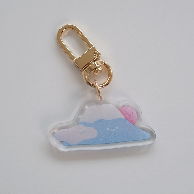 軟綿綿富士山 壓克力吊飾 40mm