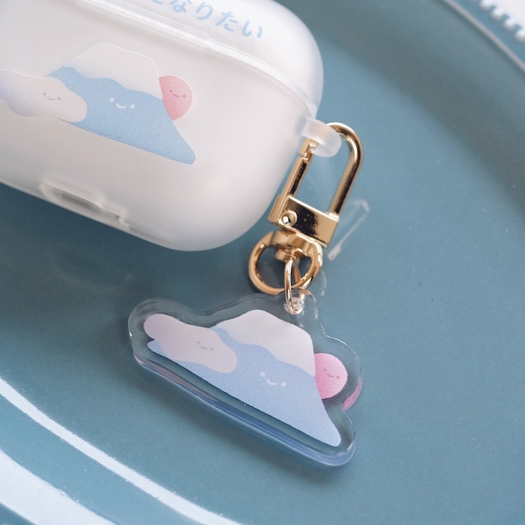 軟綿綿富士山 壓克力吊飾 40mm