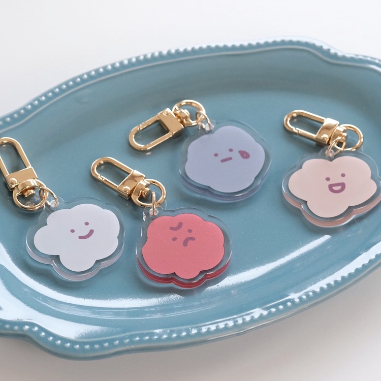 大頭喜怒哀樂  壓克力吊飾 40mm