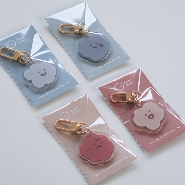 大頭喜怒哀樂  壓克力吊飾 40mm