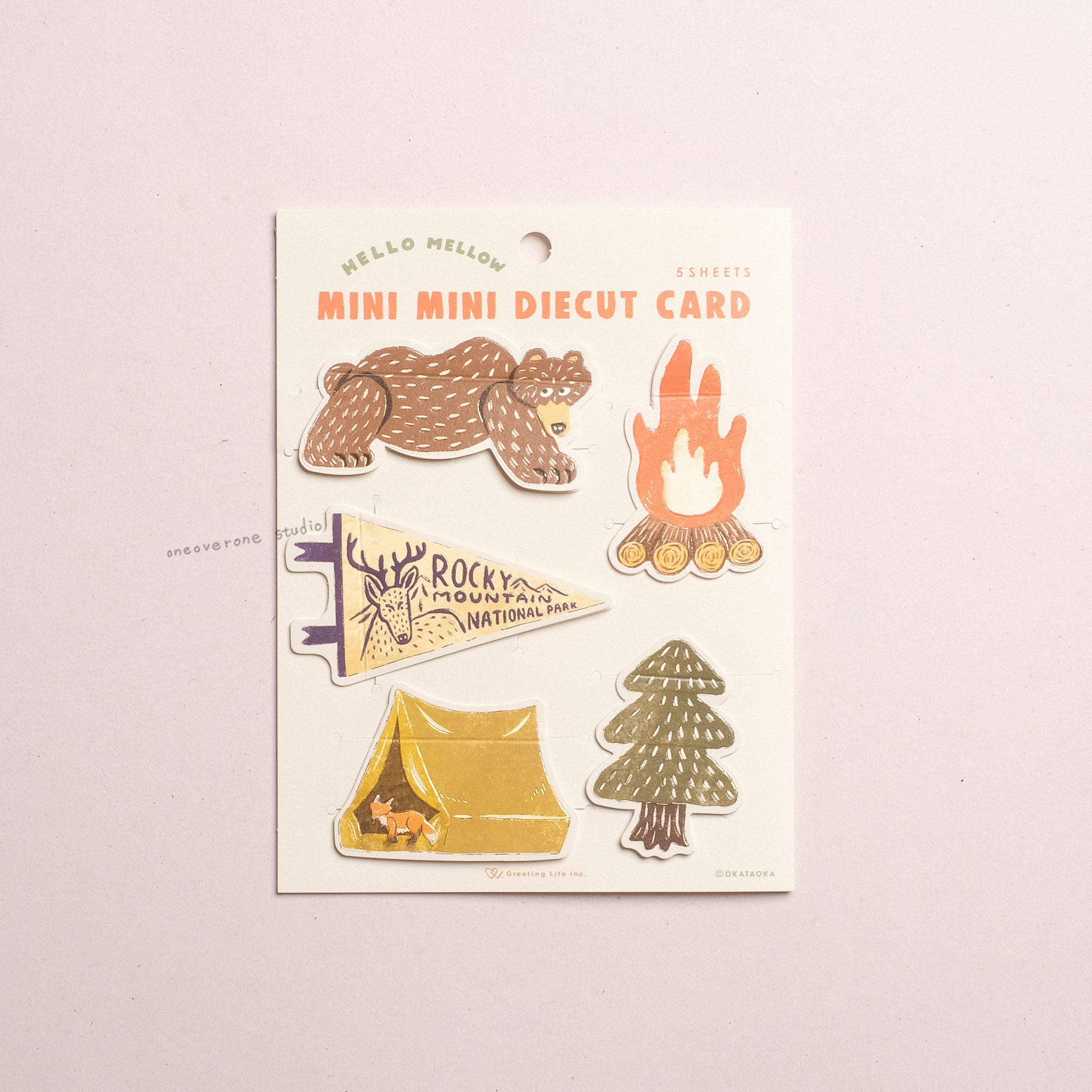 日本OKATAOKA 露營熊 迷你萬用卡片組/ Greeting Life 日本
