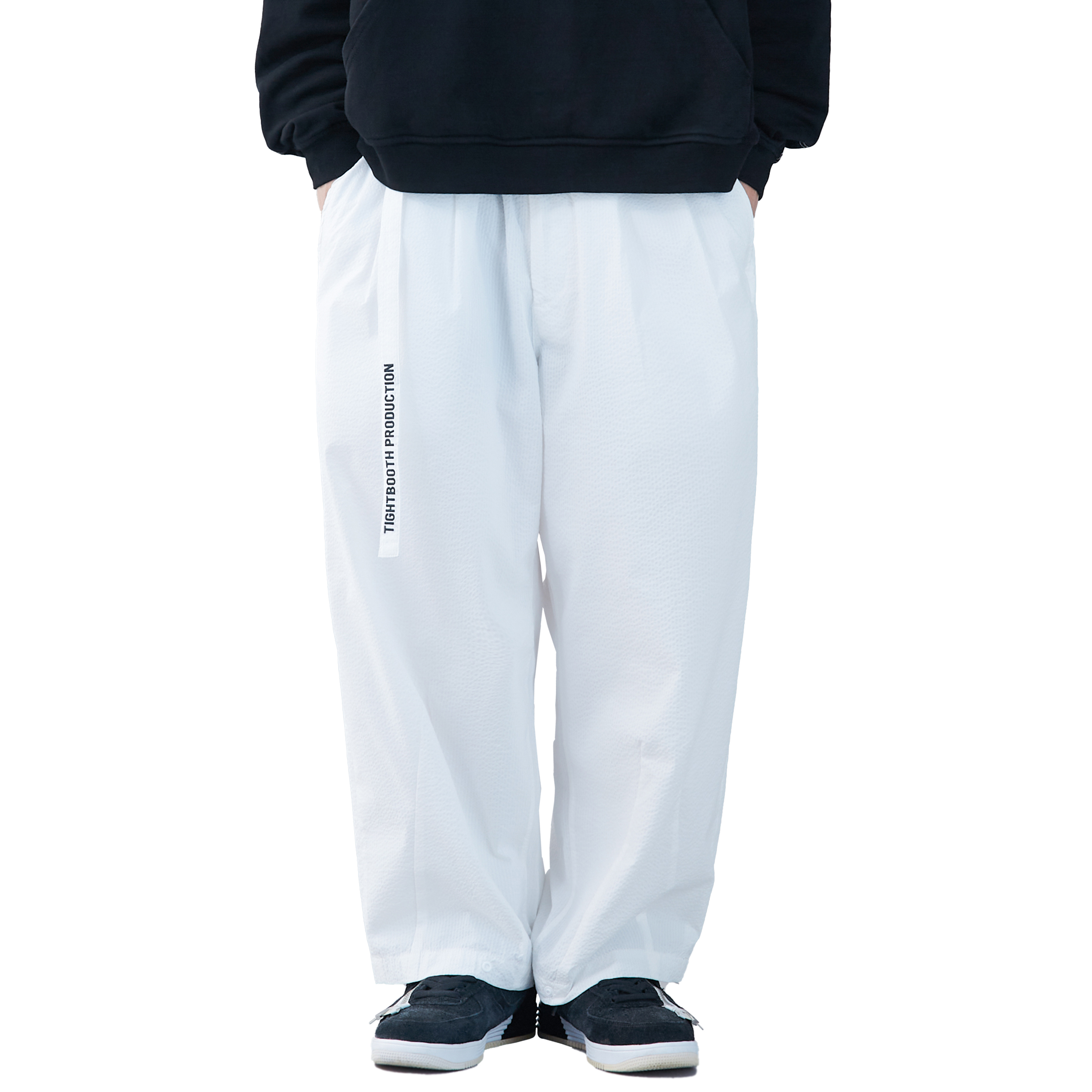 TIGHTBOOTH - Sucker Stripe Baggy Slacks - White