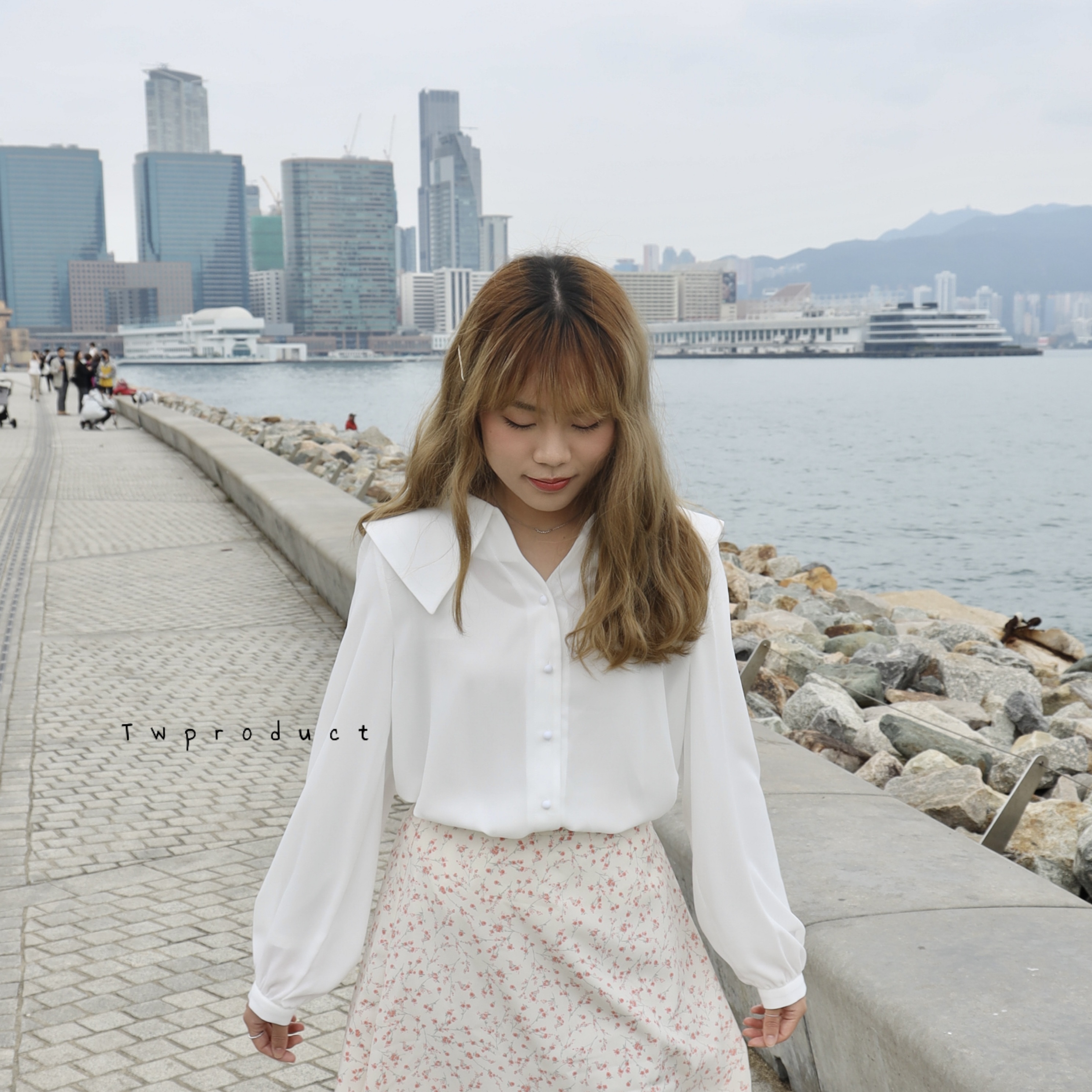 ✨ ||OL52||溫柔V領反領雪紡上班TOP