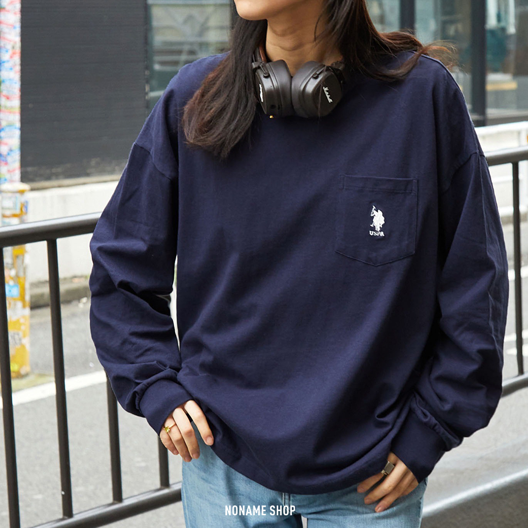 U.S. POLO ASSN 刺繡 口袋 圓領 長T 14色 (男/女款)