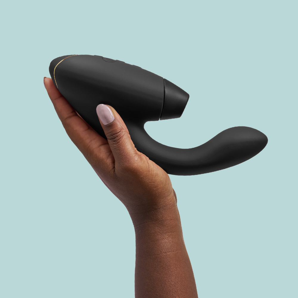 德國 Womanizer Duo 2 G點按摩棒+吸吮愉悅器 黑