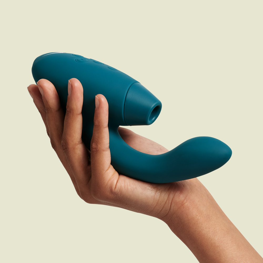 德國 Womanizer Duo 2 G點按摩棒+吸吮愉悅器 深綠