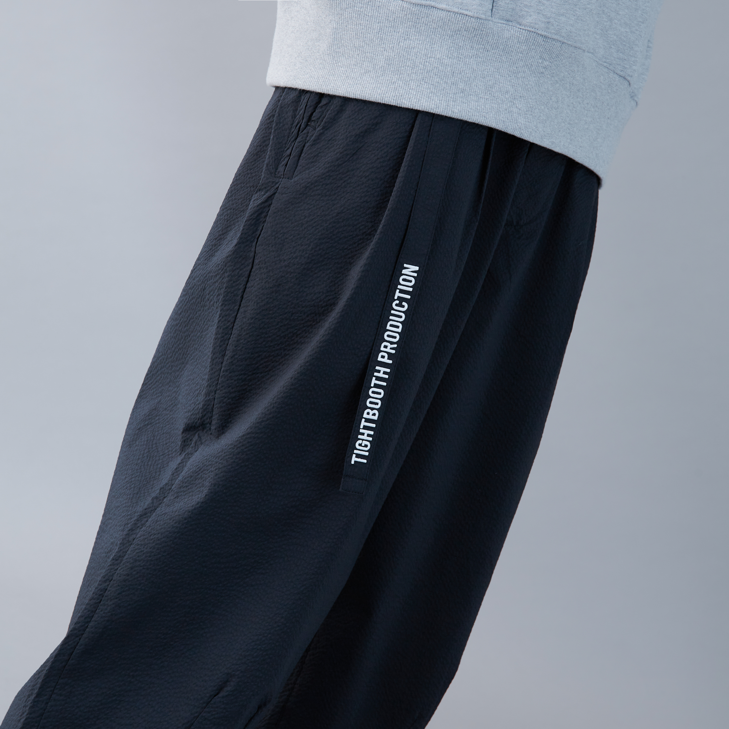TIGHTBOOTH - Sucker Stripe Baggy Slacks - Black