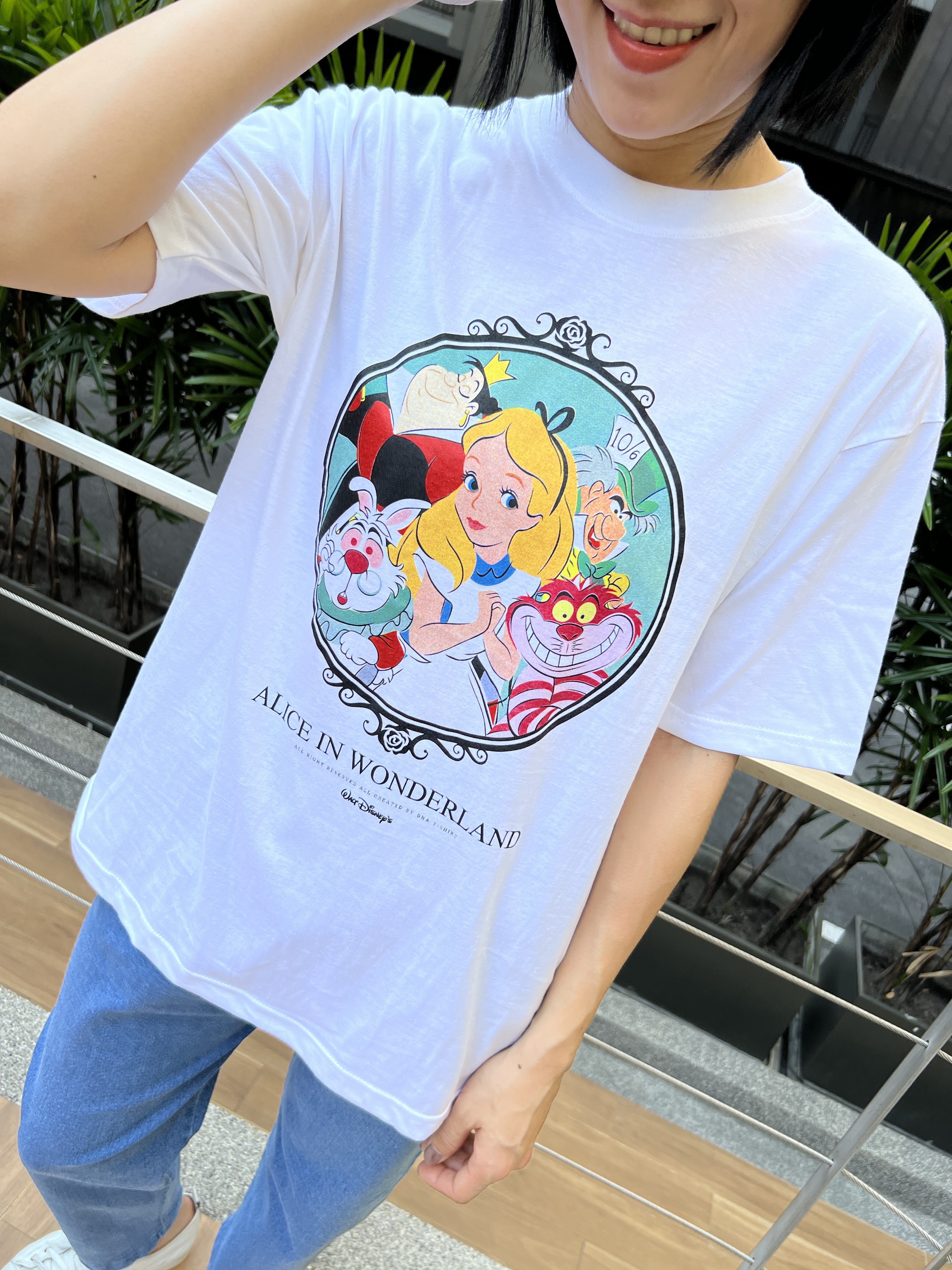 泰國俏皮童趣愛麗絲T (白)