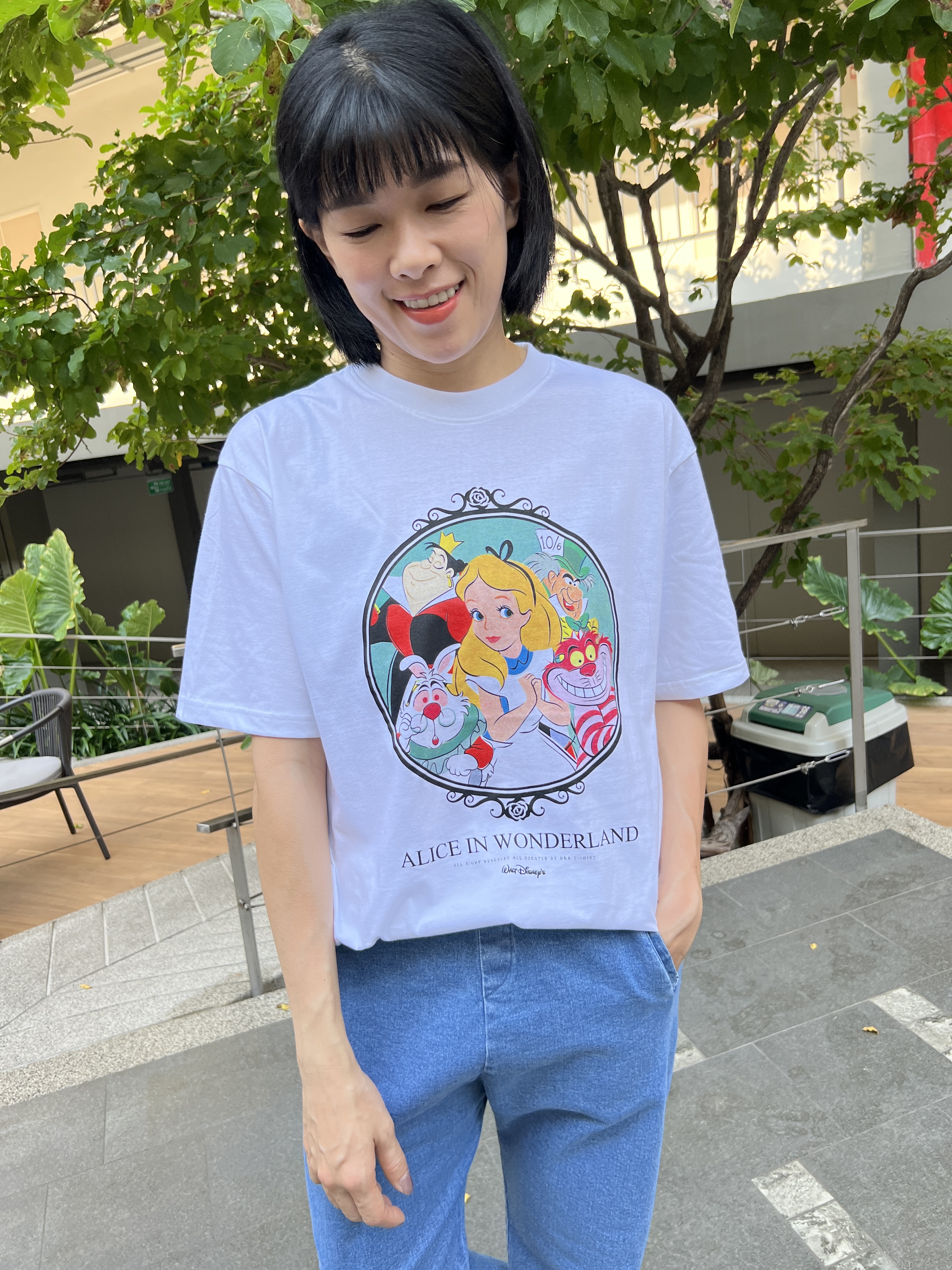 泰國俏皮童趣愛麗絲T (白)