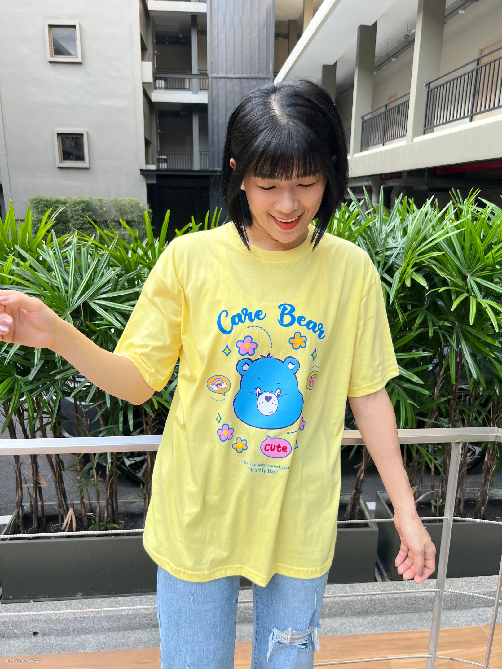 泰國少女心滿滿淘氣小熊T (黃)