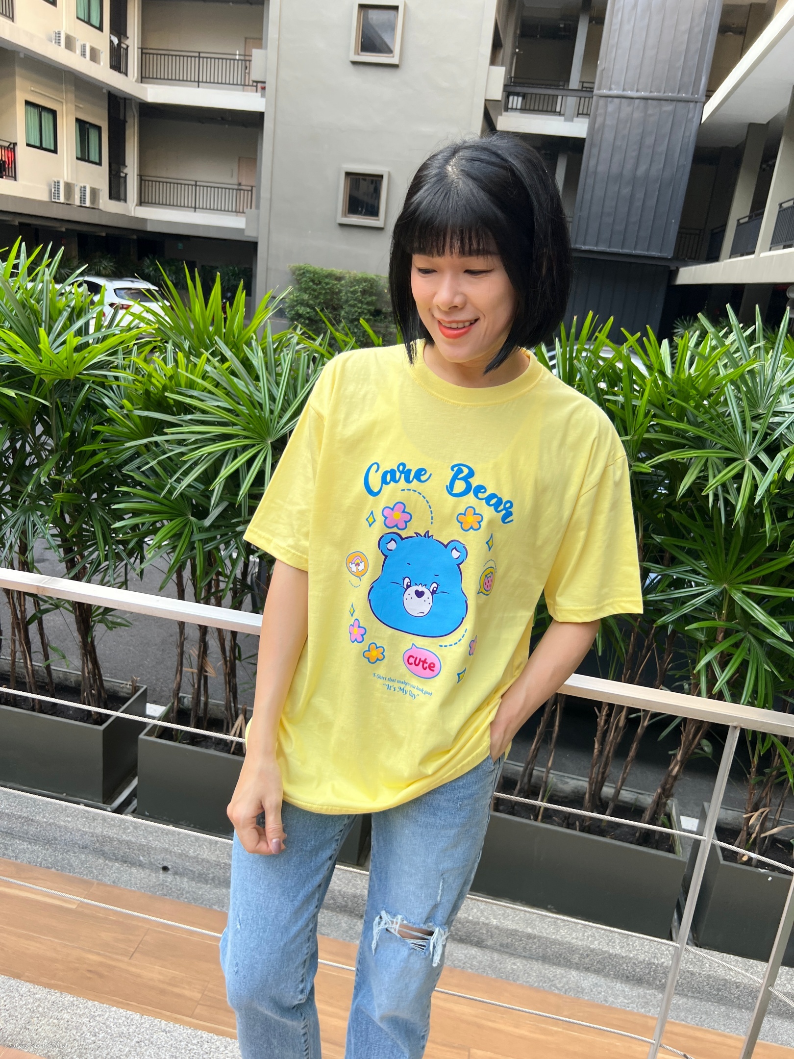 泰國少女心滿滿淘氣小熊T (黃)