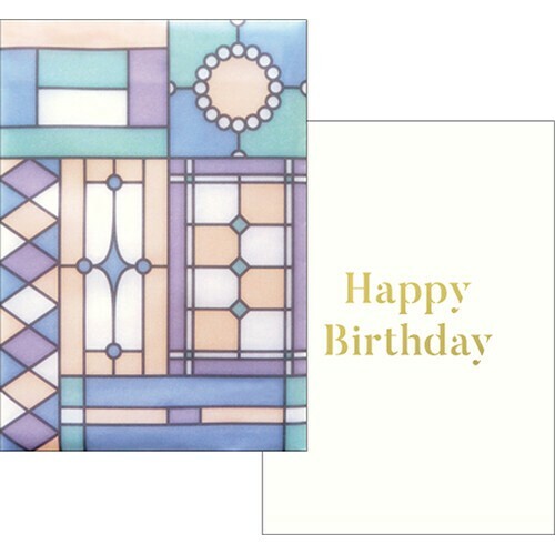 紫色花窗 Vetrata彩繪玻璃 生日卡片