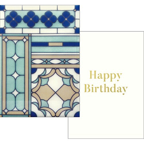 藍色花窗 Vetrata彩繪玻璃 生日卡片