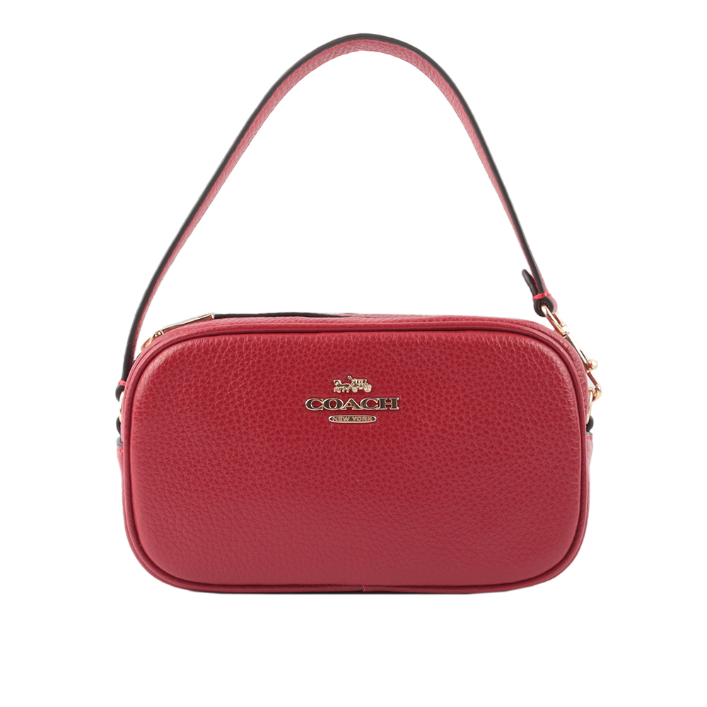 【COACH】Jamie 荔枝皮革相機手提包(紅色)