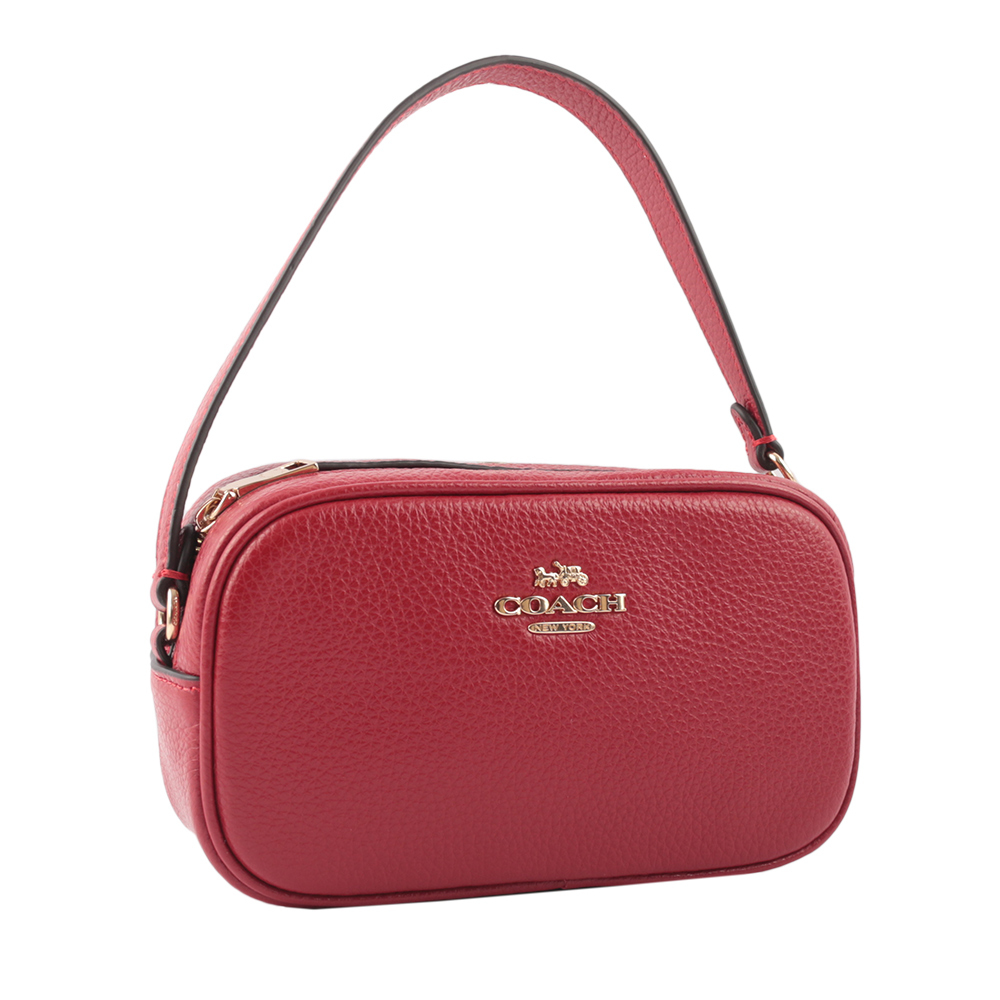 【COACH】Jamie 荔枝皮革相機手提包(紅色)