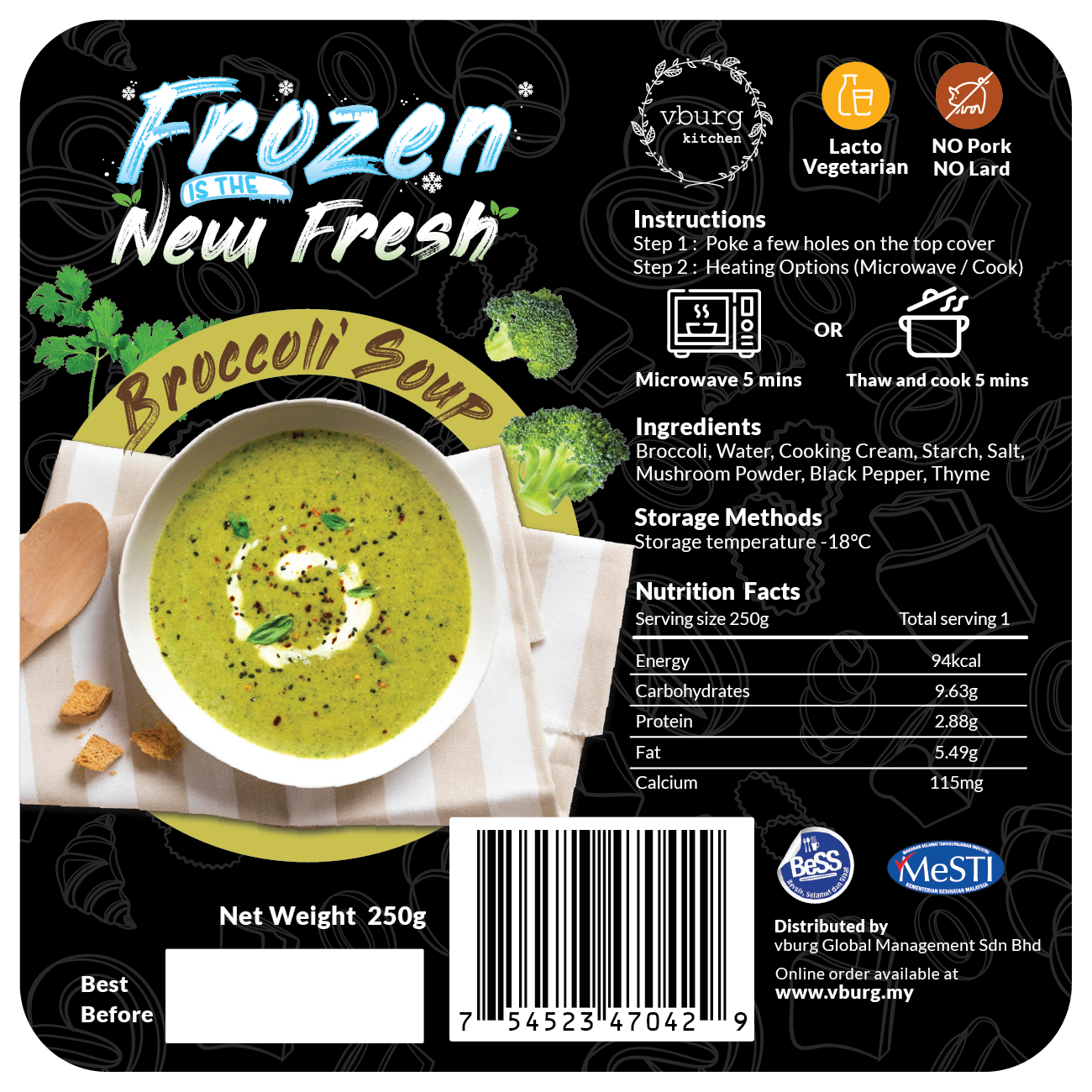 Frozen Broccoli Soup (250g) vburg