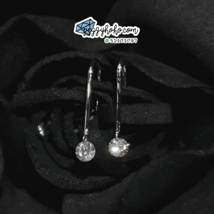 全新18K白金【主石23份鑽石】吊耳環