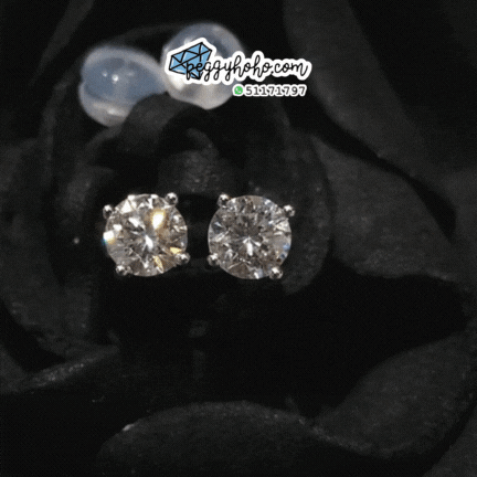 全新18K白金【主石82份鑽石】耳環