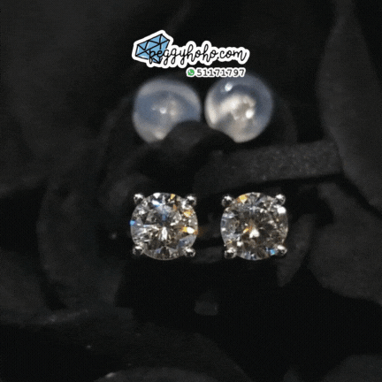 全新18K白金【主石72份鑽石】耳環