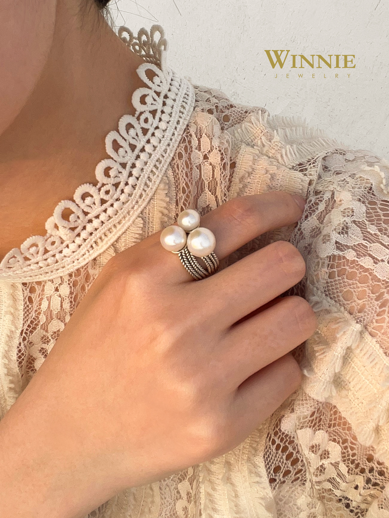 麻花珍珠戒指OP1897