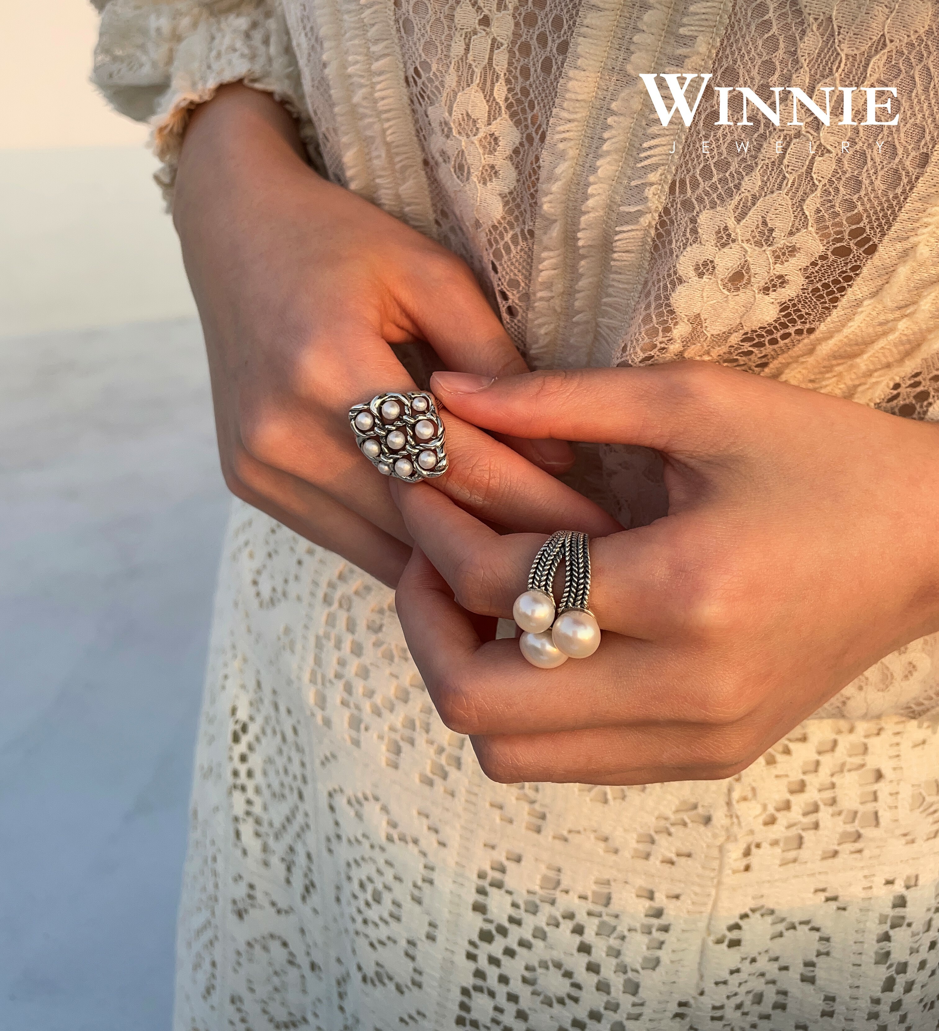 麻花珍珠戒指OP1897