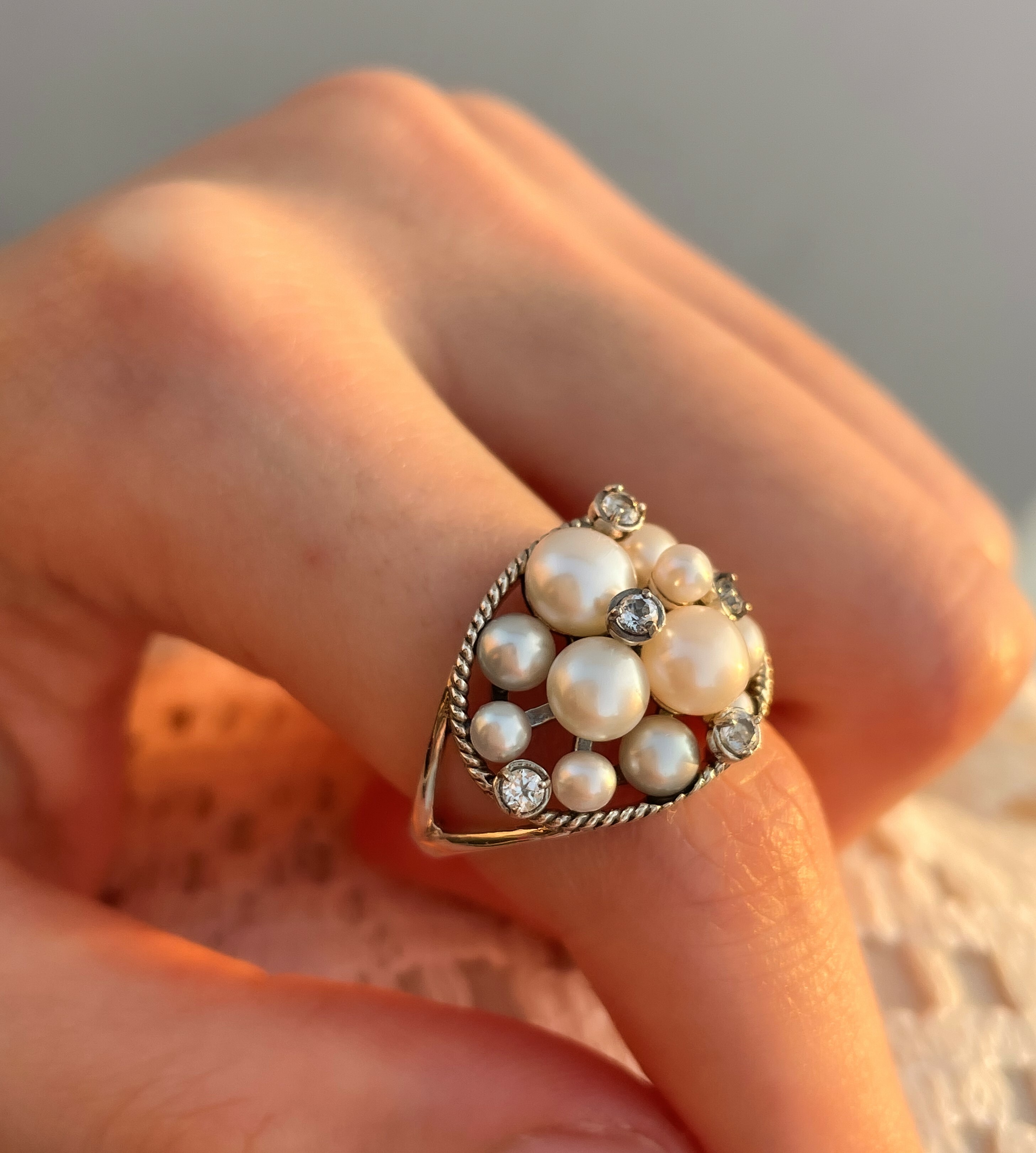 珍珠泡泡戒指OP1899