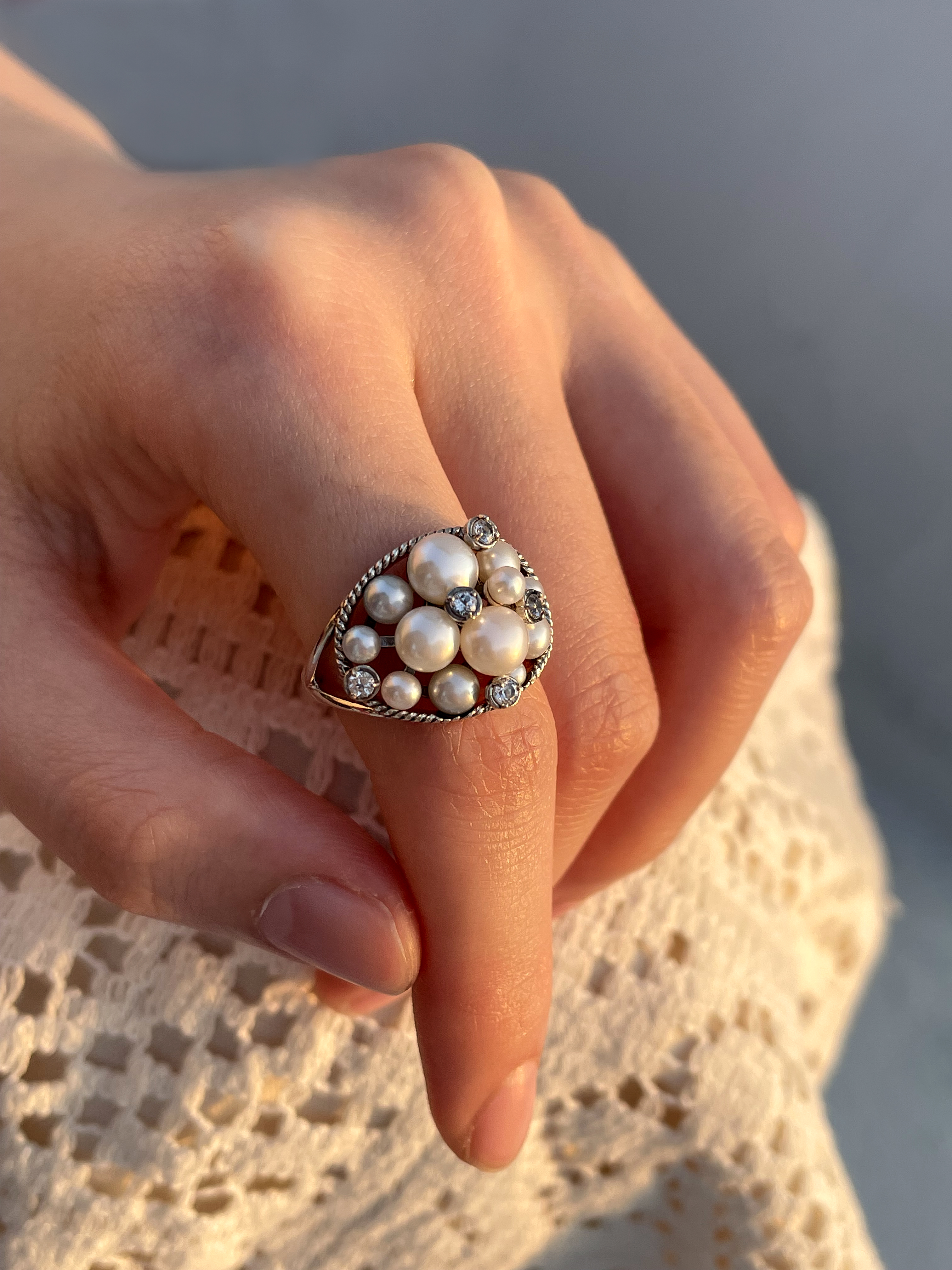 珍珠泡泡戒指OP1899