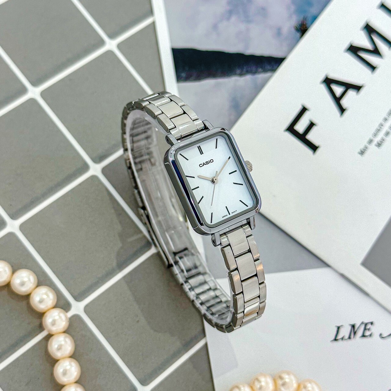 【CASIO 卡西歐】方形質感指針腕錶 LTP-V009D-7E(白色)/LTP-V009D-1E(黑色) 現代鐘錶