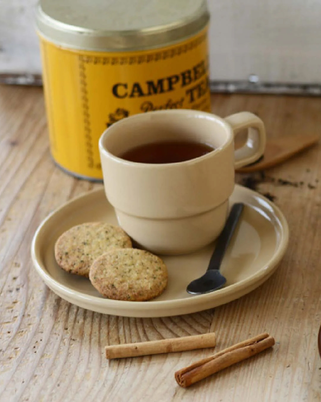 Causette 復古馬克杯及點心盤 套裝 米色(奶茶色)｜studio m'