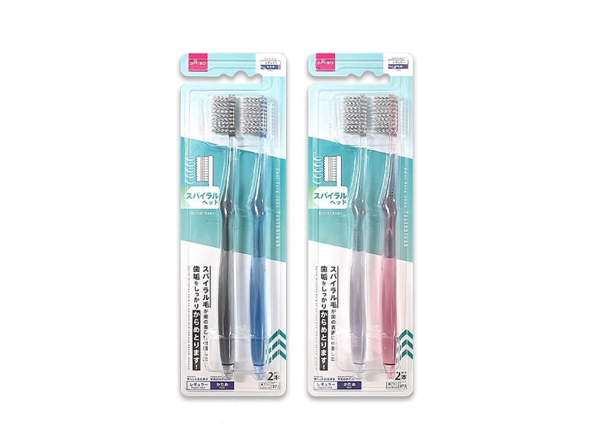 螺旋刷頭牙刷/硬刷毛 2入